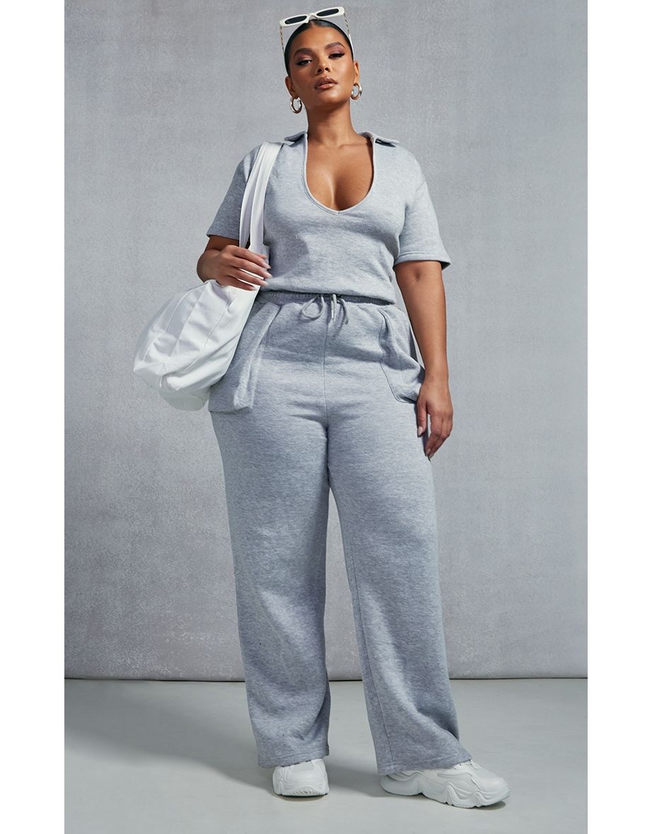 Grey hot sale sweat jumpsuit