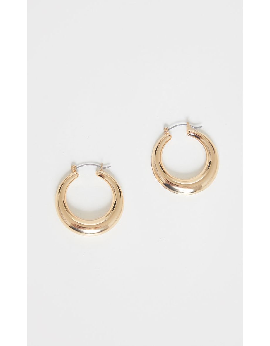 Gold Hoop Circular Earrings - 2