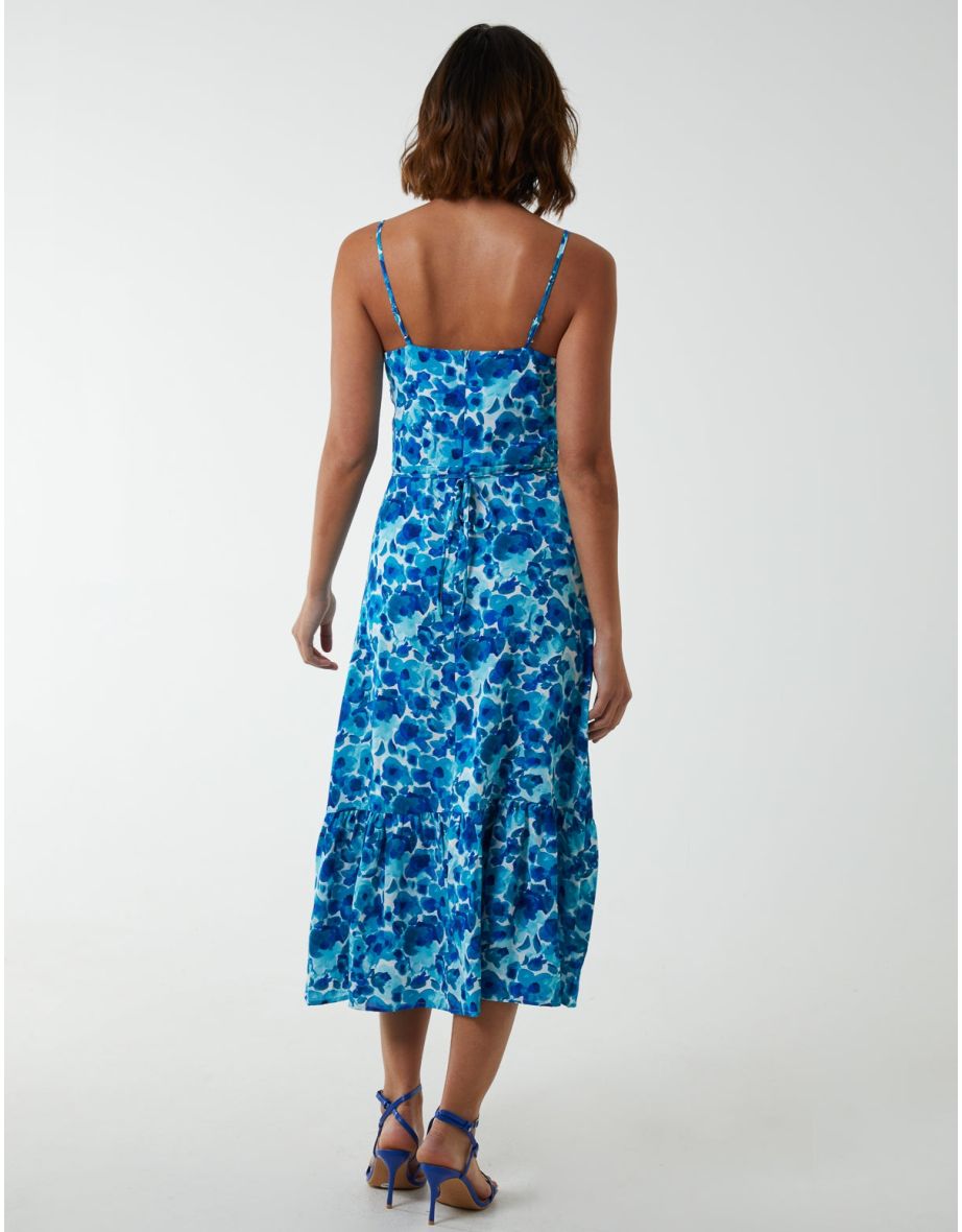 Draped Cowl Neck Midi Dress - 3