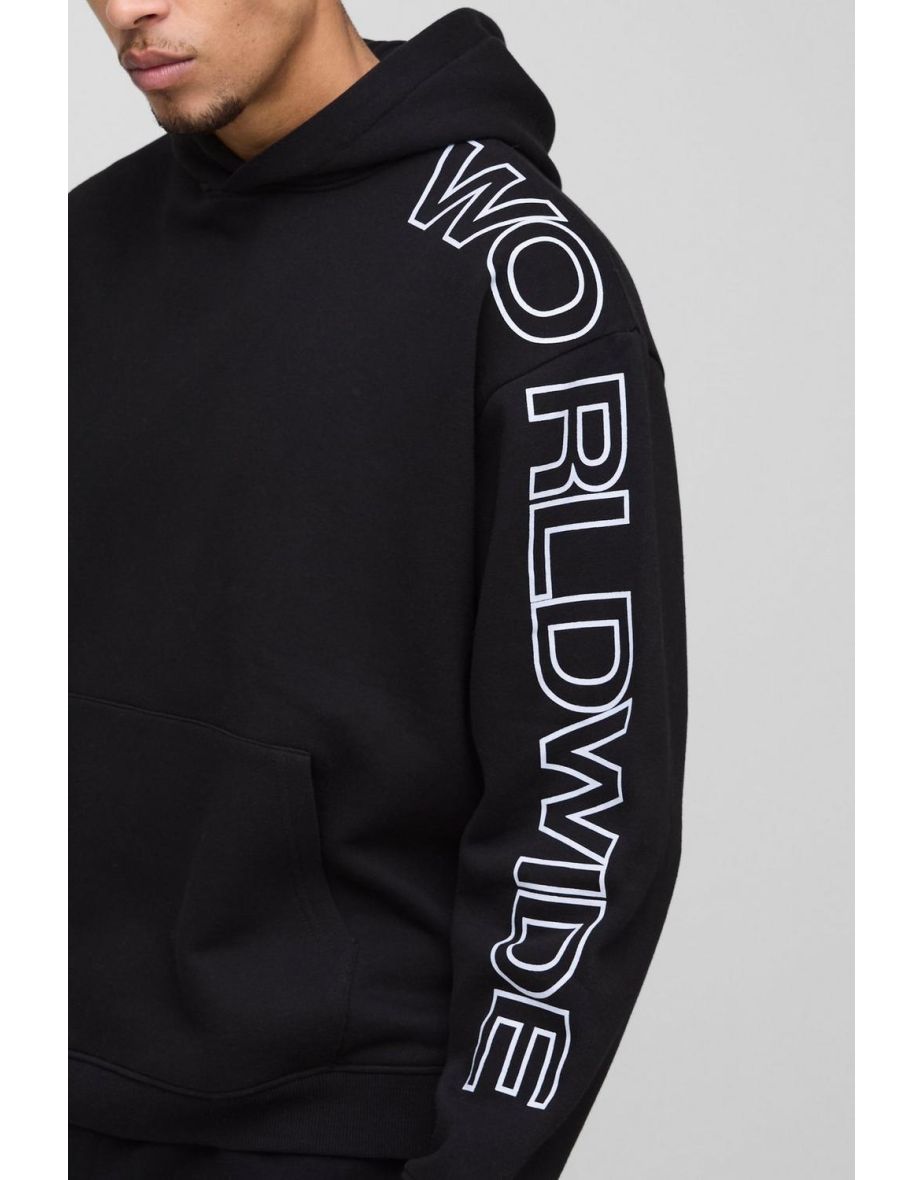 Oversized Worldwide Hoodie - black - 2