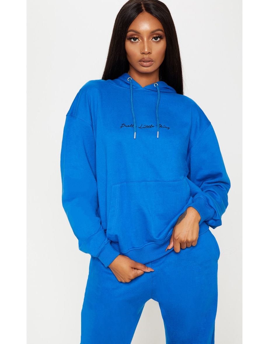 PRETTYLITTLETHING Recycled Cobalt Oversized Sweat Hoodie