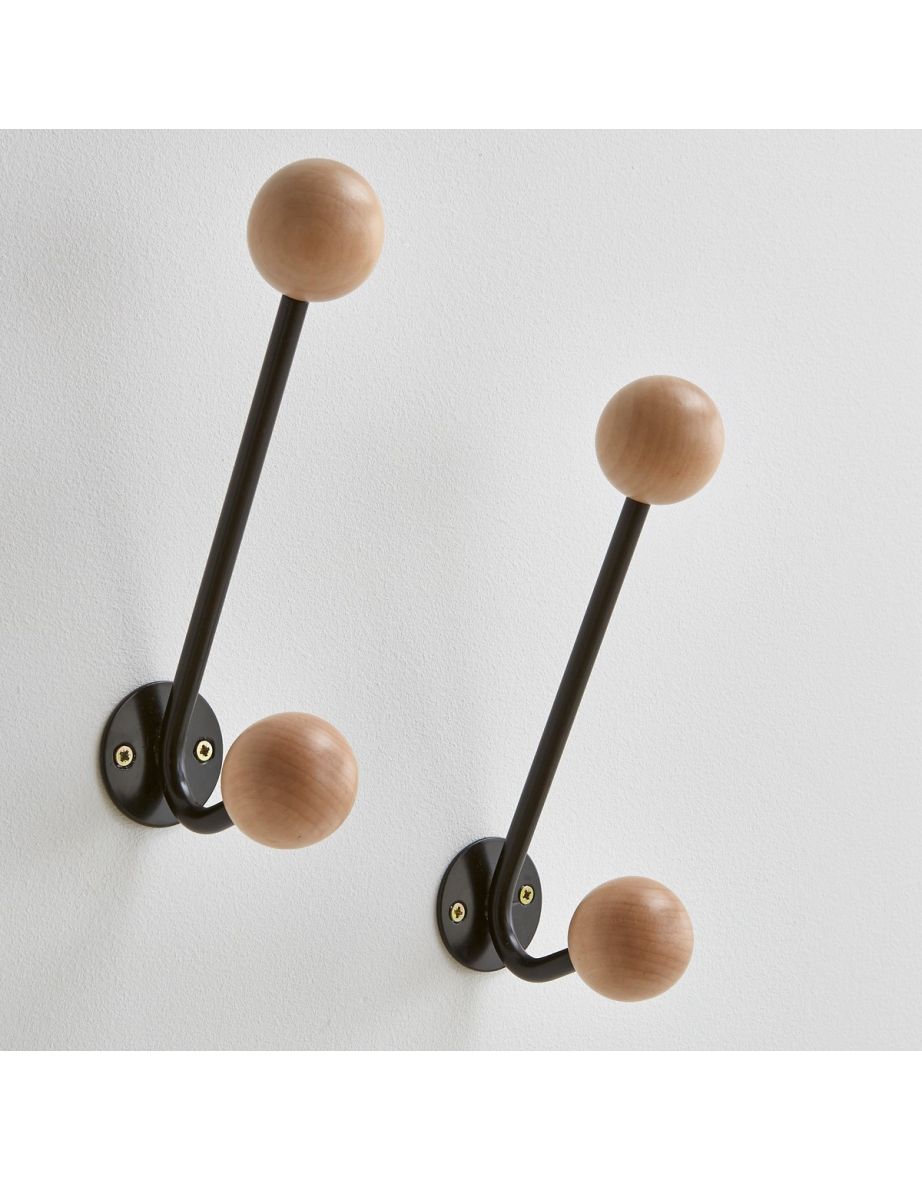 Set of 2 AGAMA 2-Hook Wall Racks