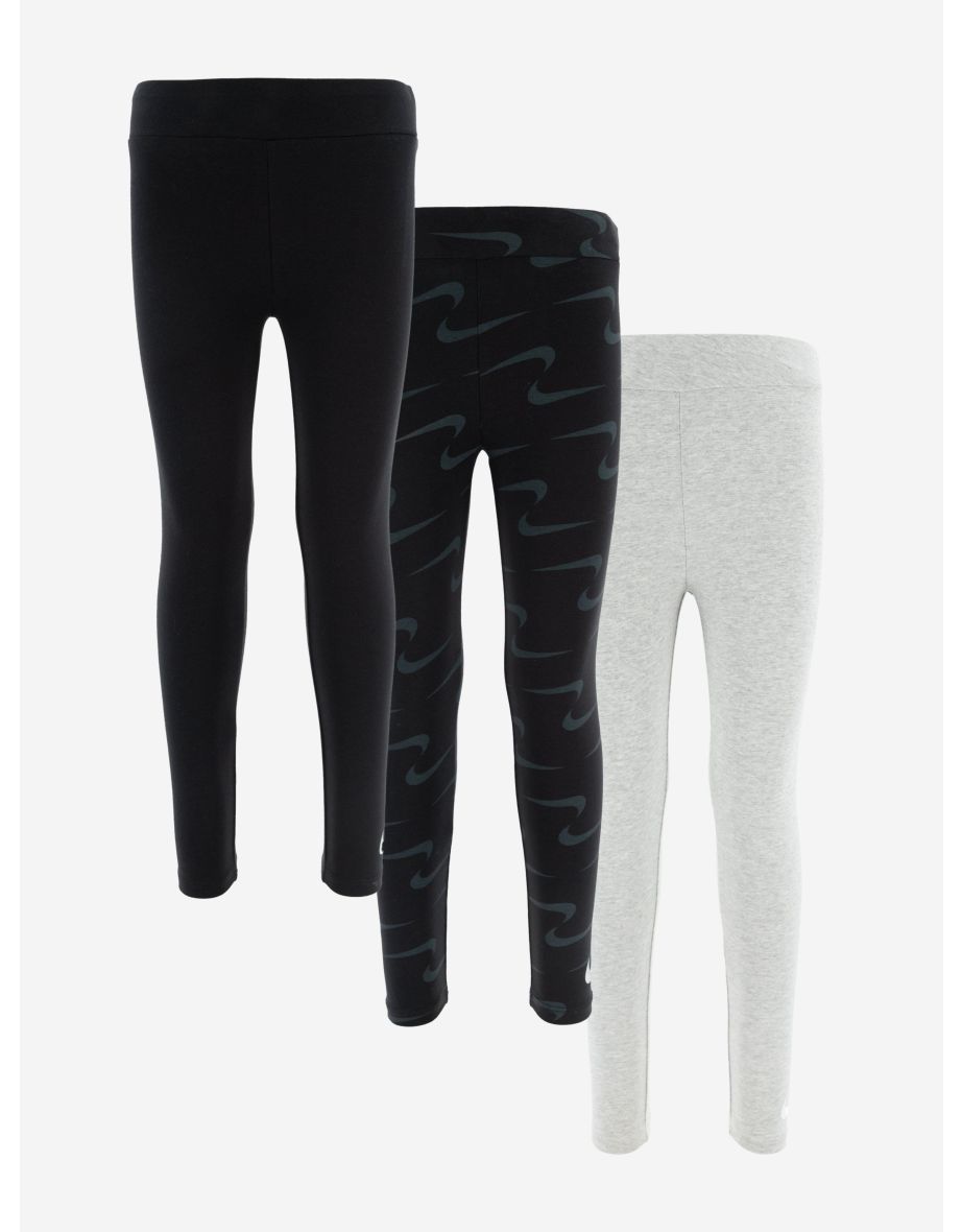 Girls 3 Pack Legging Set in Black