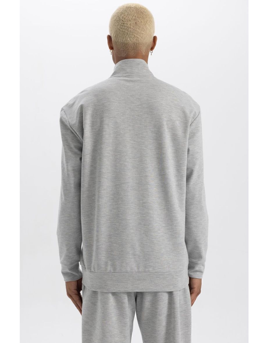 Fit Standard Fit Stand-Up Collar Zippered Sweatshirt - 7