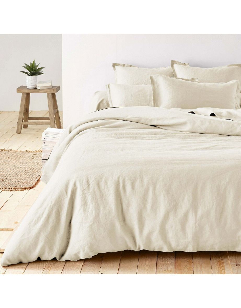 Washed Linen Plain Pillowcase or Bolster Case - 8