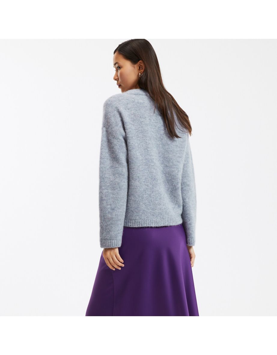 Wool/Alpaca Mix Jumper/Sweater with Crew Neck - 5