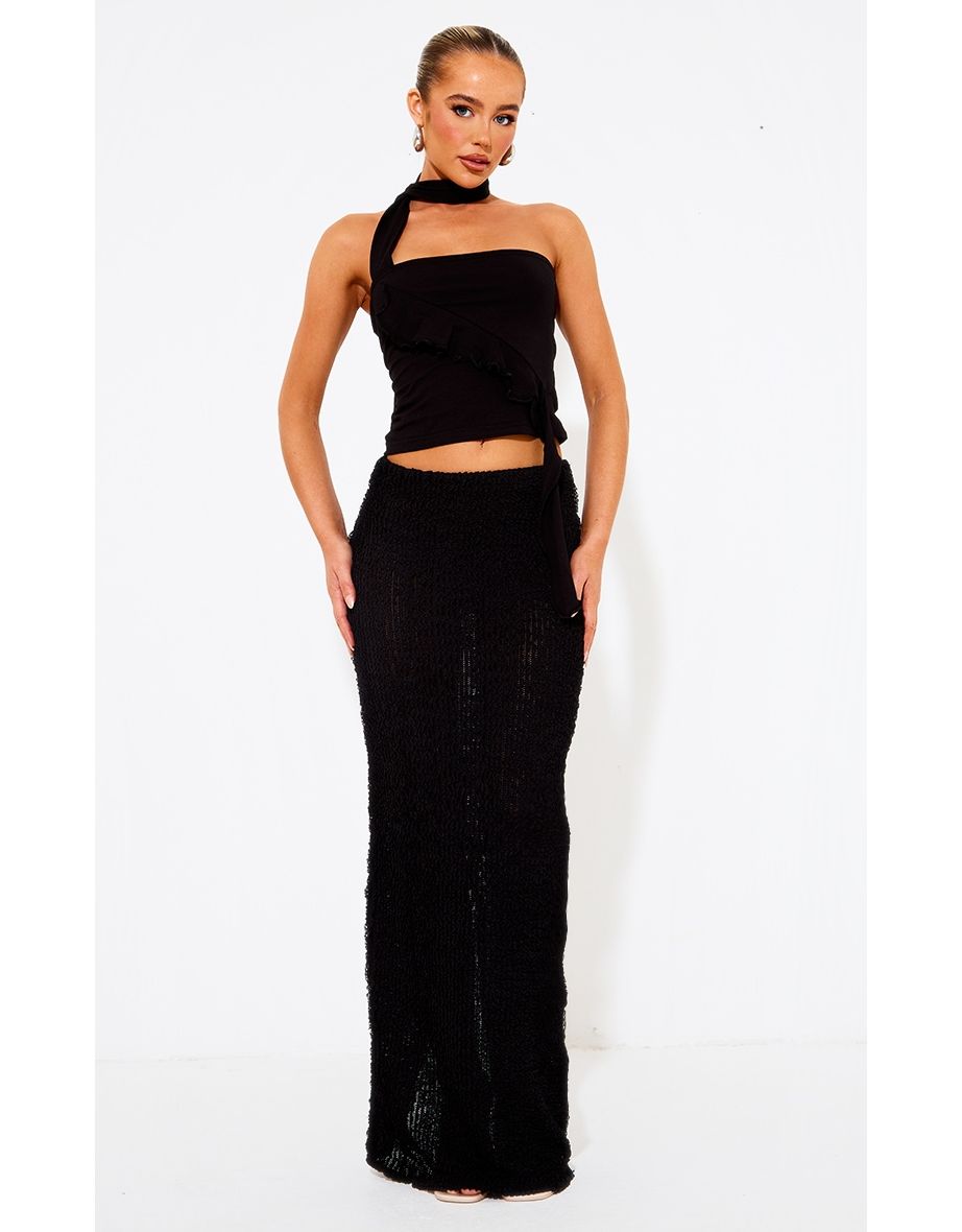 Straight black hotsell maxi skirt jersey