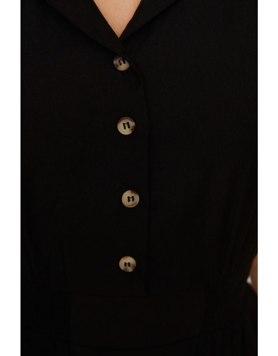 Black Column Midaxi Dress - 4
