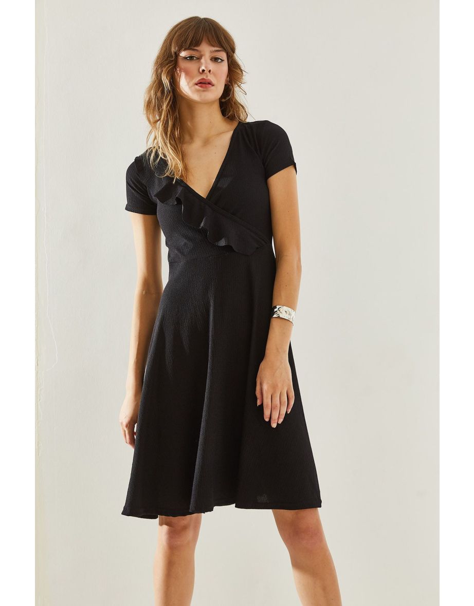 Women's Wrapped Double Breasted Front Detailed Dress