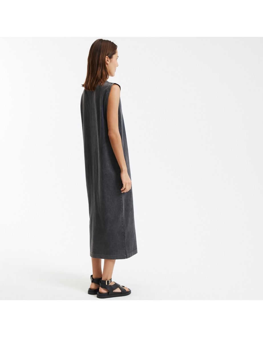 Maxi T-Shirt Dress, Sleeveless - 3