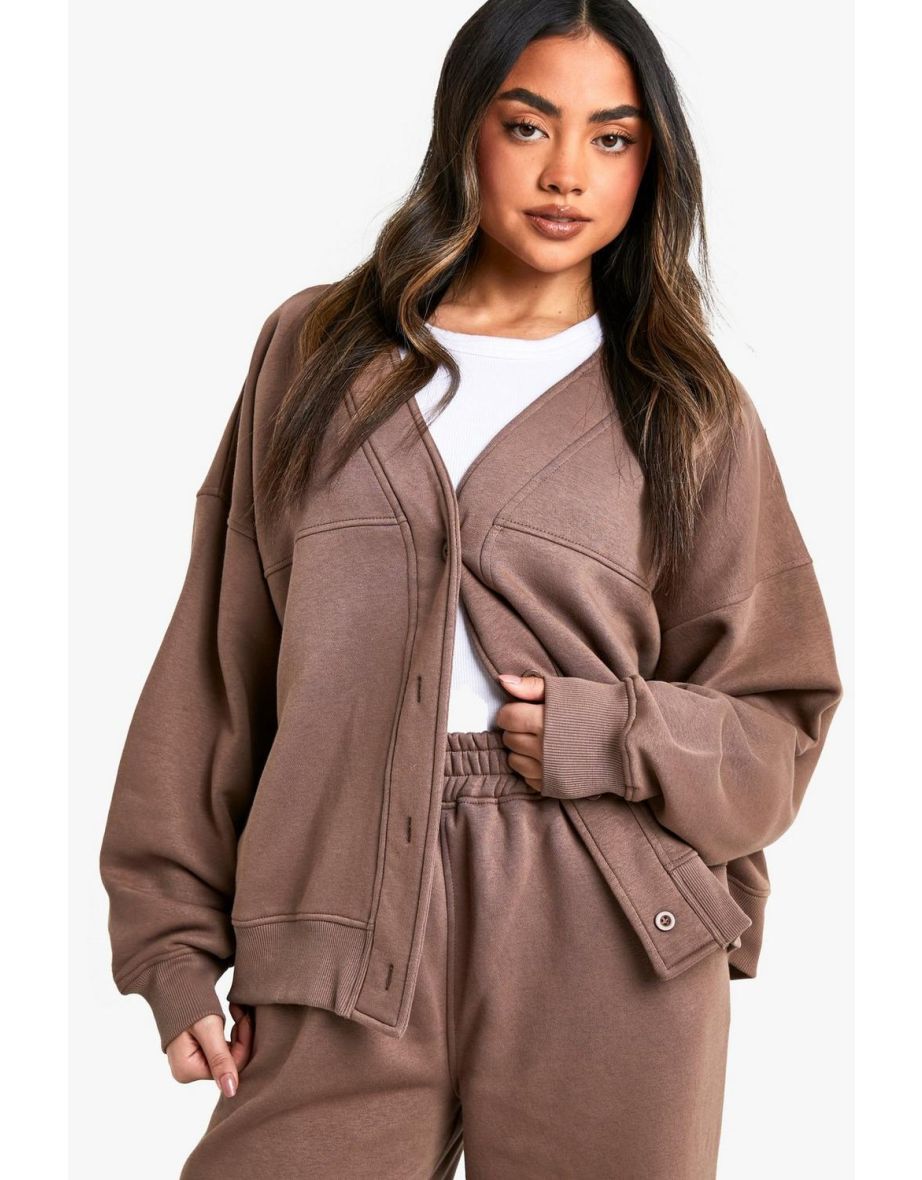 Button Through Cardigan Sweatshirt And Straight Leg Jogger Tracksuit - 3