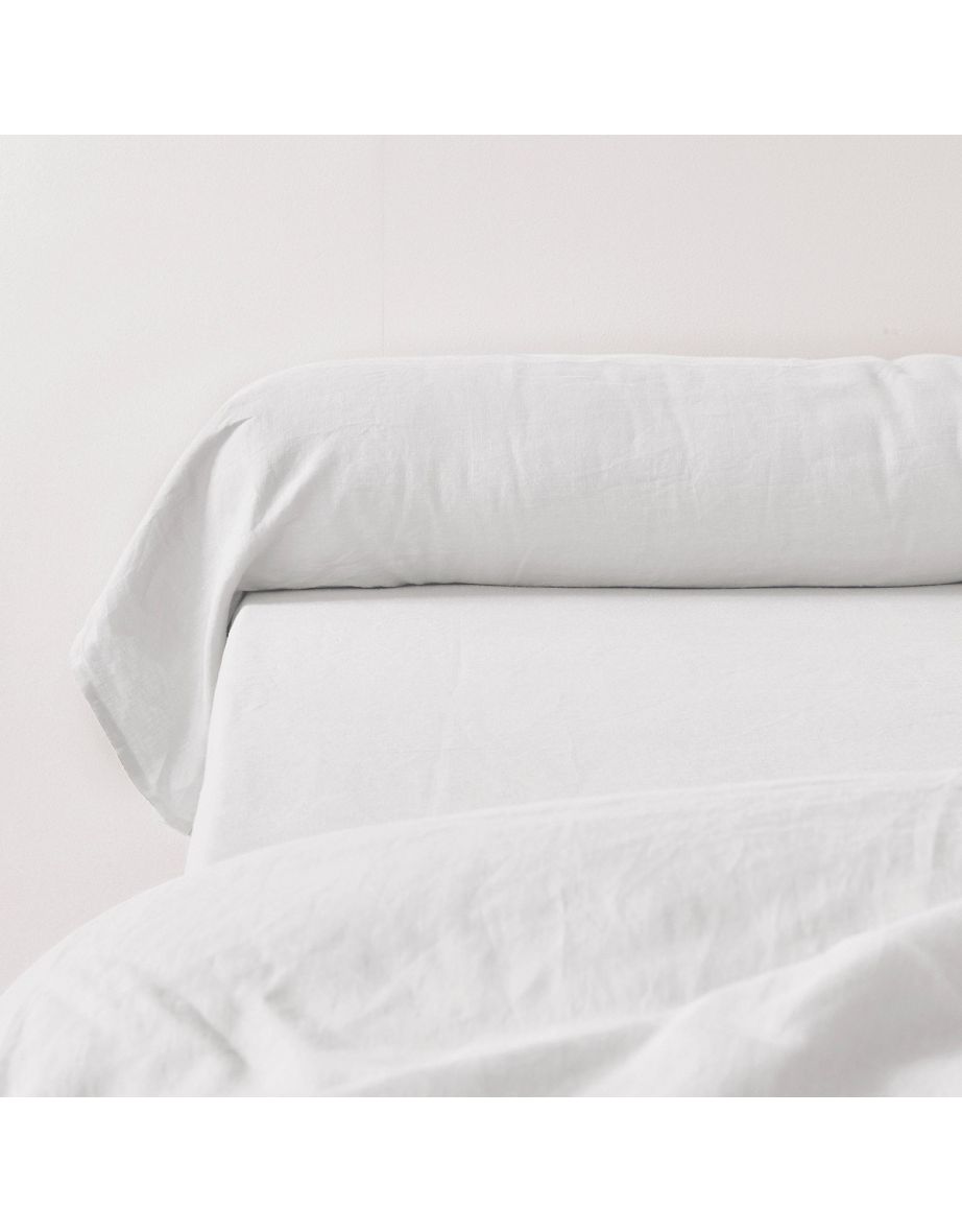 Washed Linen Plain Pillowcase or Bolster Case - 5