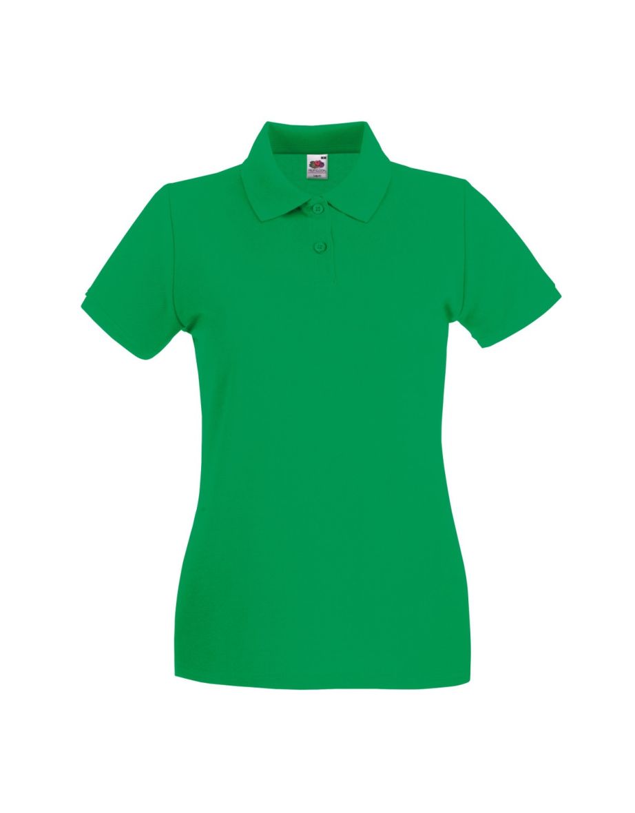 Fruit Of The Loom Ladies Lady-Fit Premium Short Sleeve Polo Shirt - Kelly Green