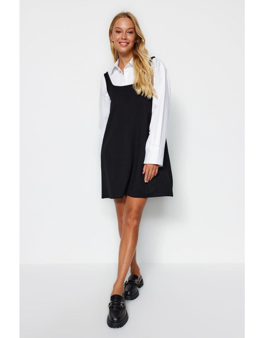 Black A-Line Mini Pinafore