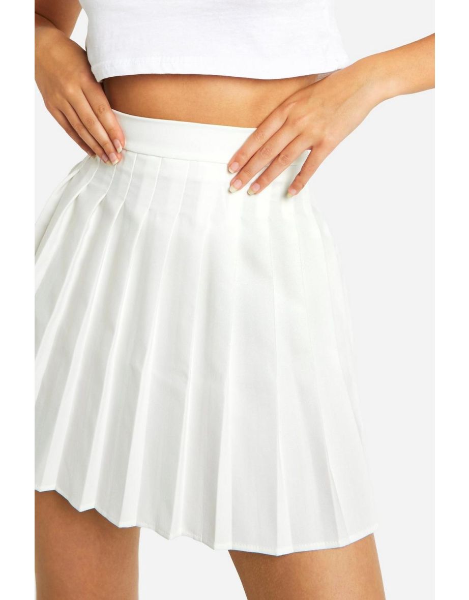 Pleated Tennis Mini Skirt - white - 3