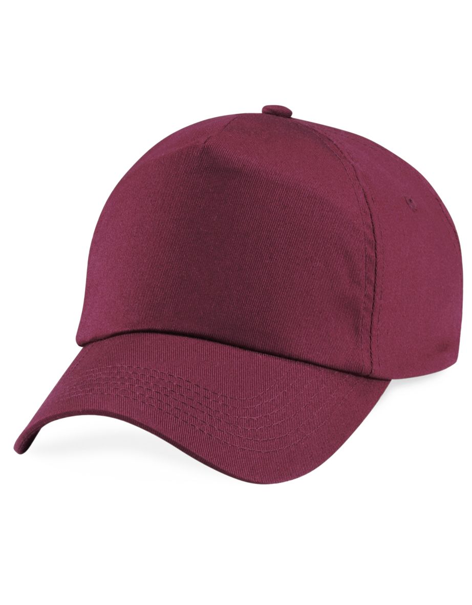 Beechfield Unisex Plain Original 5 Panel Baseball Cap - Burgundy - 2