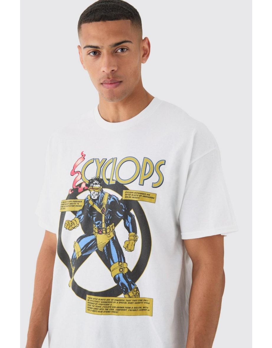 Oversized Marvel Cyclops X Men License T-shirt - white - 2