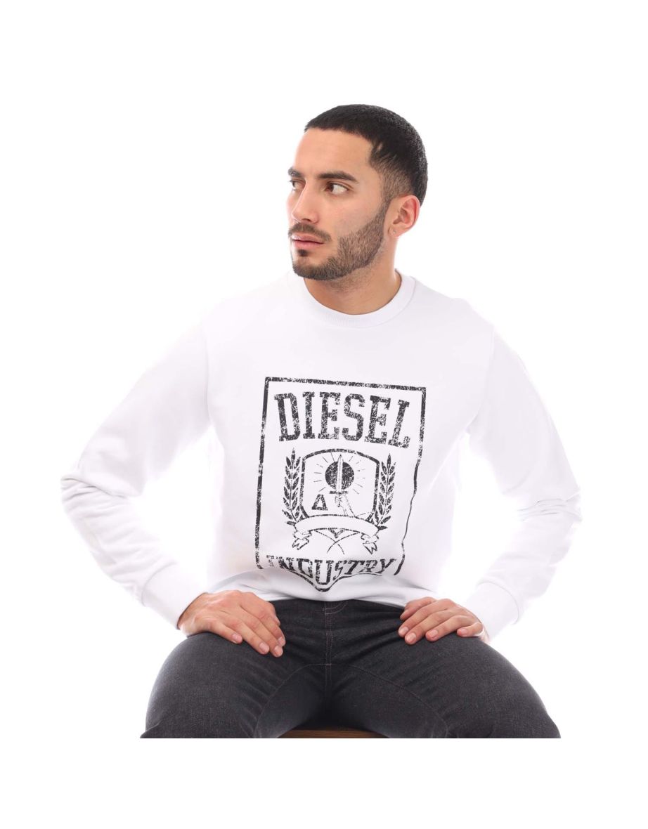 Men's Diesel S-Gir 11-6 Sweatshirt in White - 3