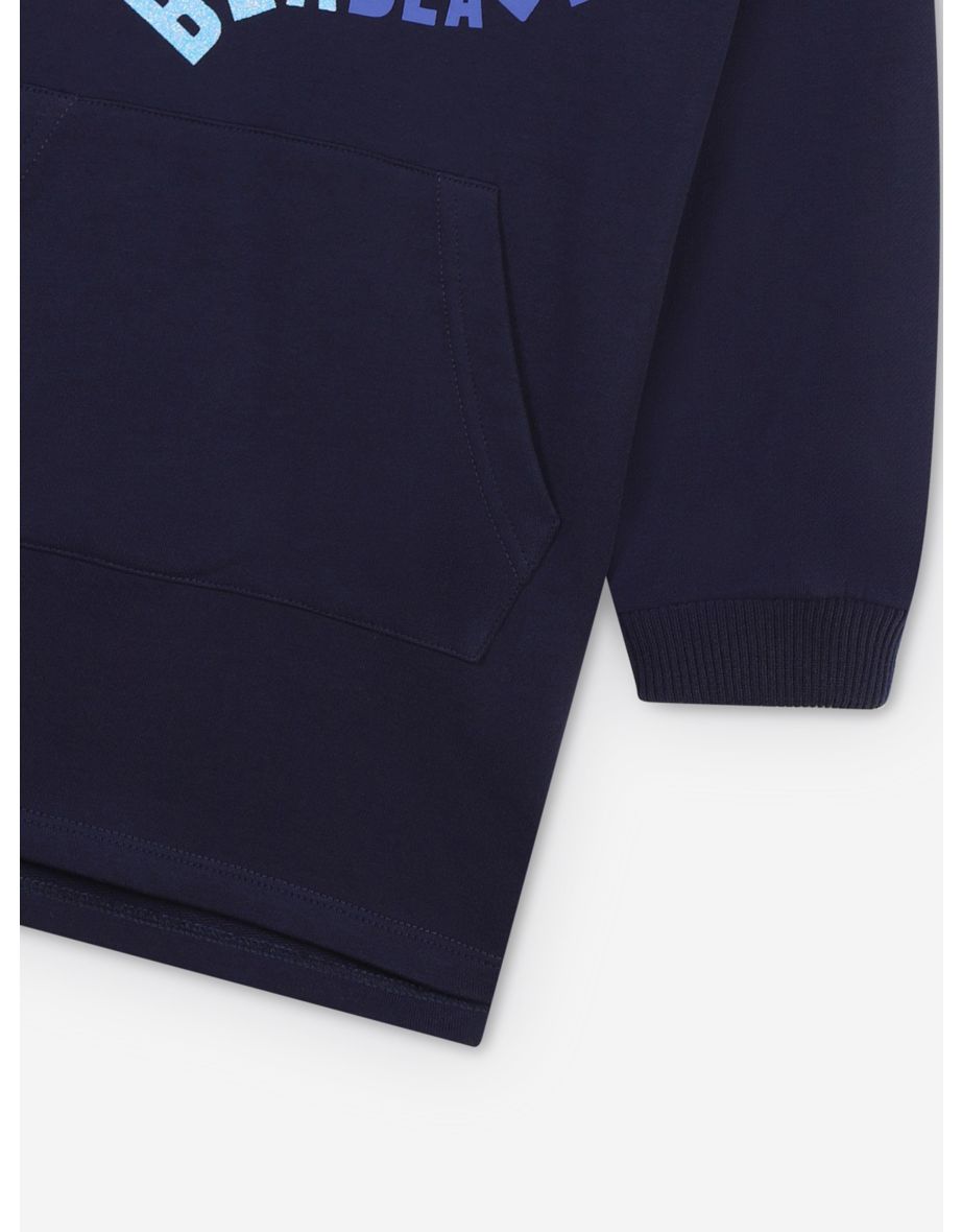 Billieblush Girls Slogan Sweater Dress in Navy - 3