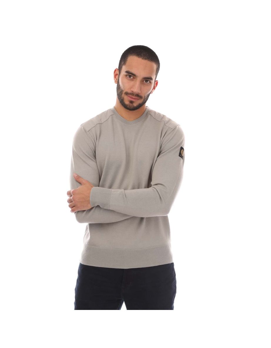 Men's Belstaff Kerrigan Crewneck Jumper in Grey