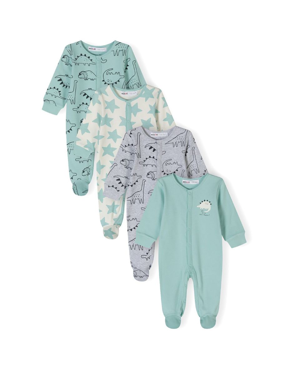 Boys 4 Pack Long Sleeve Sleepsuits