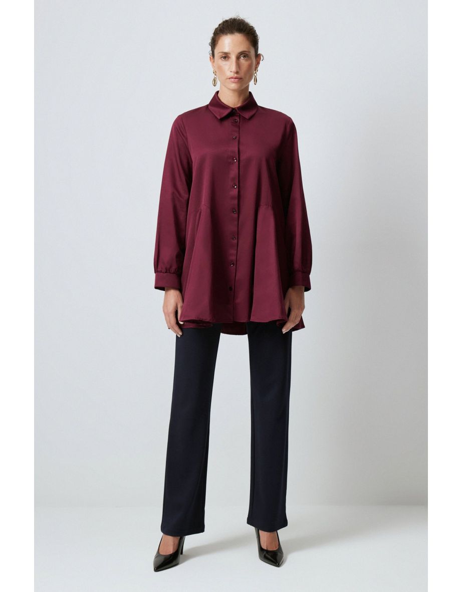 SHIRT WITH RUFFLE HEM