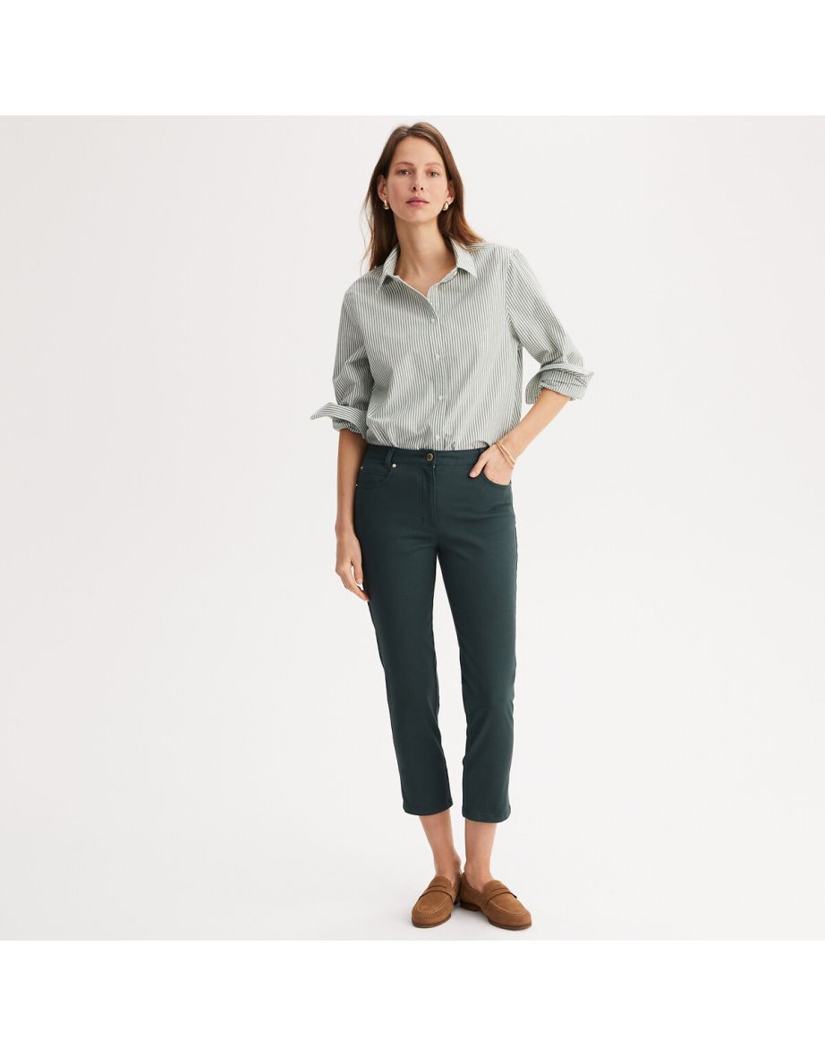 Cotton Ankle Grazer Trousers, Length 25"