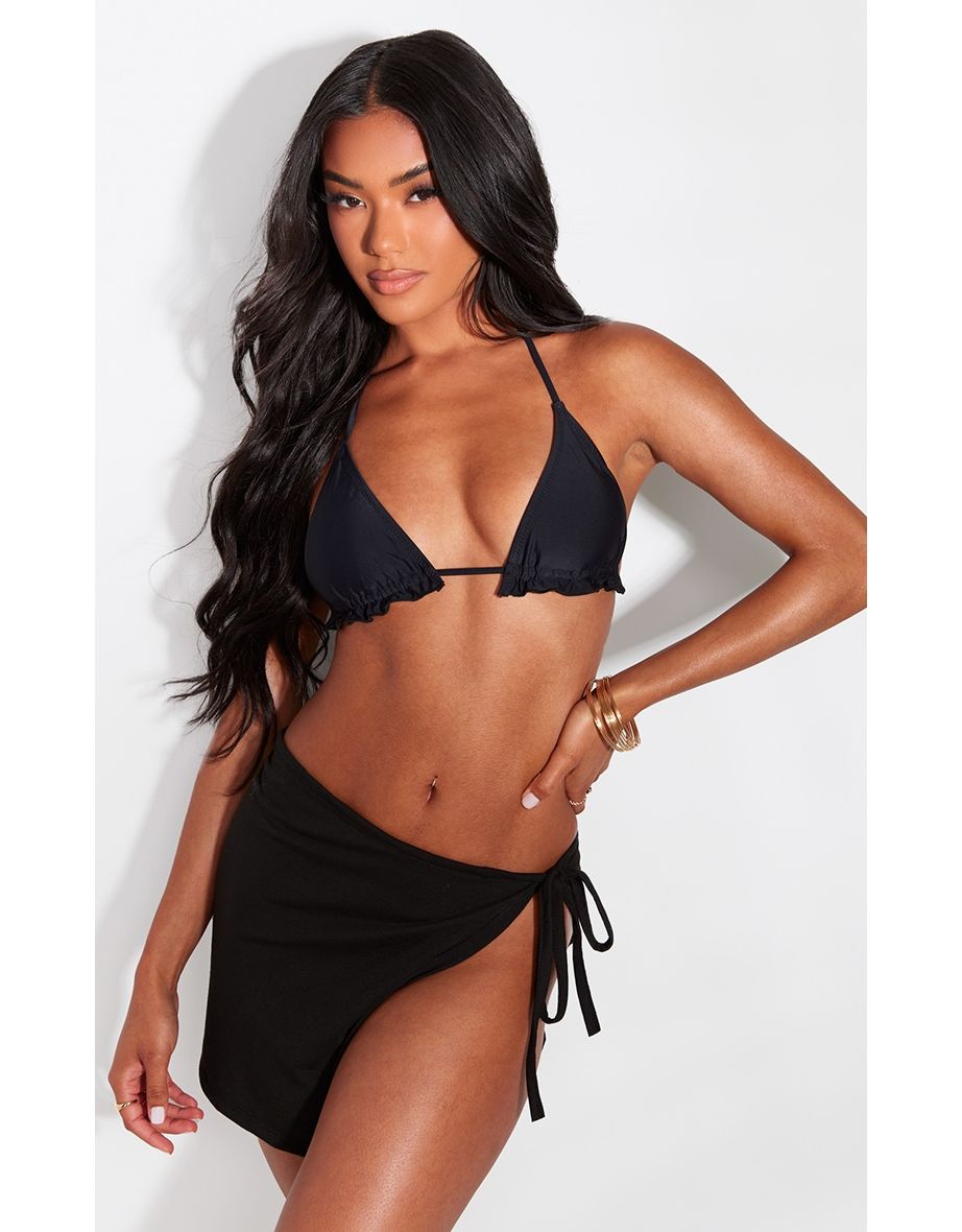 Black Cotton Look Mini Sarong