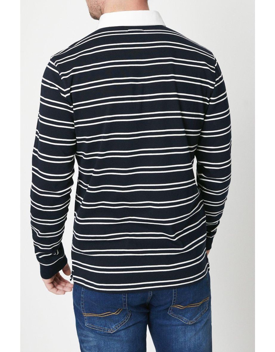 Block Stripe Rugby Shirt - navy - 2