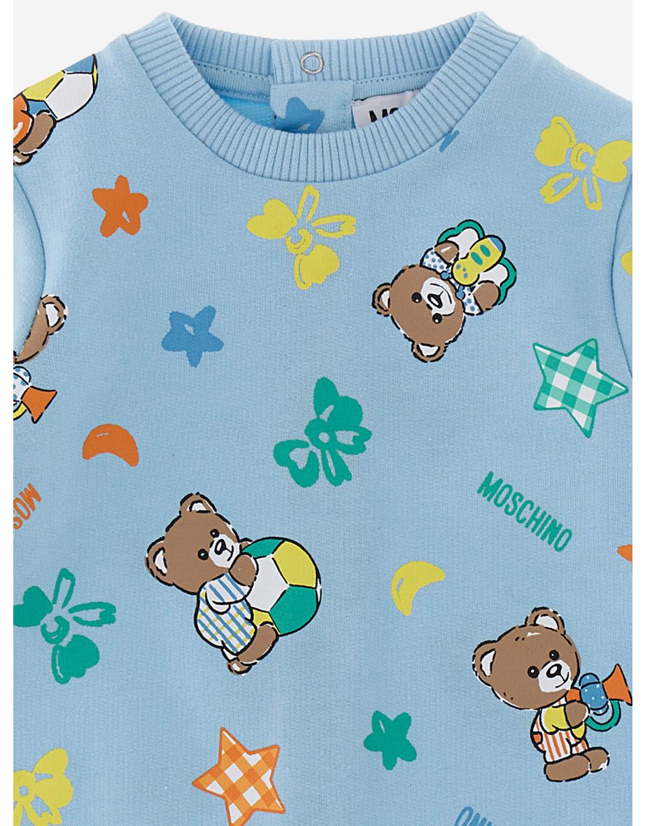 Baby Boys Teddy Bear Babygrow in Blue - 2