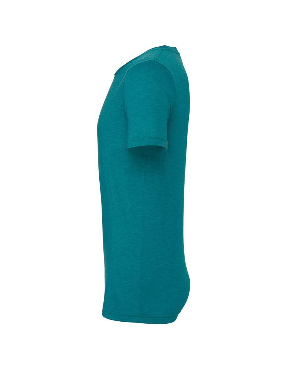 Canvas Mens Triblend Crew Neck Plain Short Sleeve T-Shirt - Teal Triblend - 2