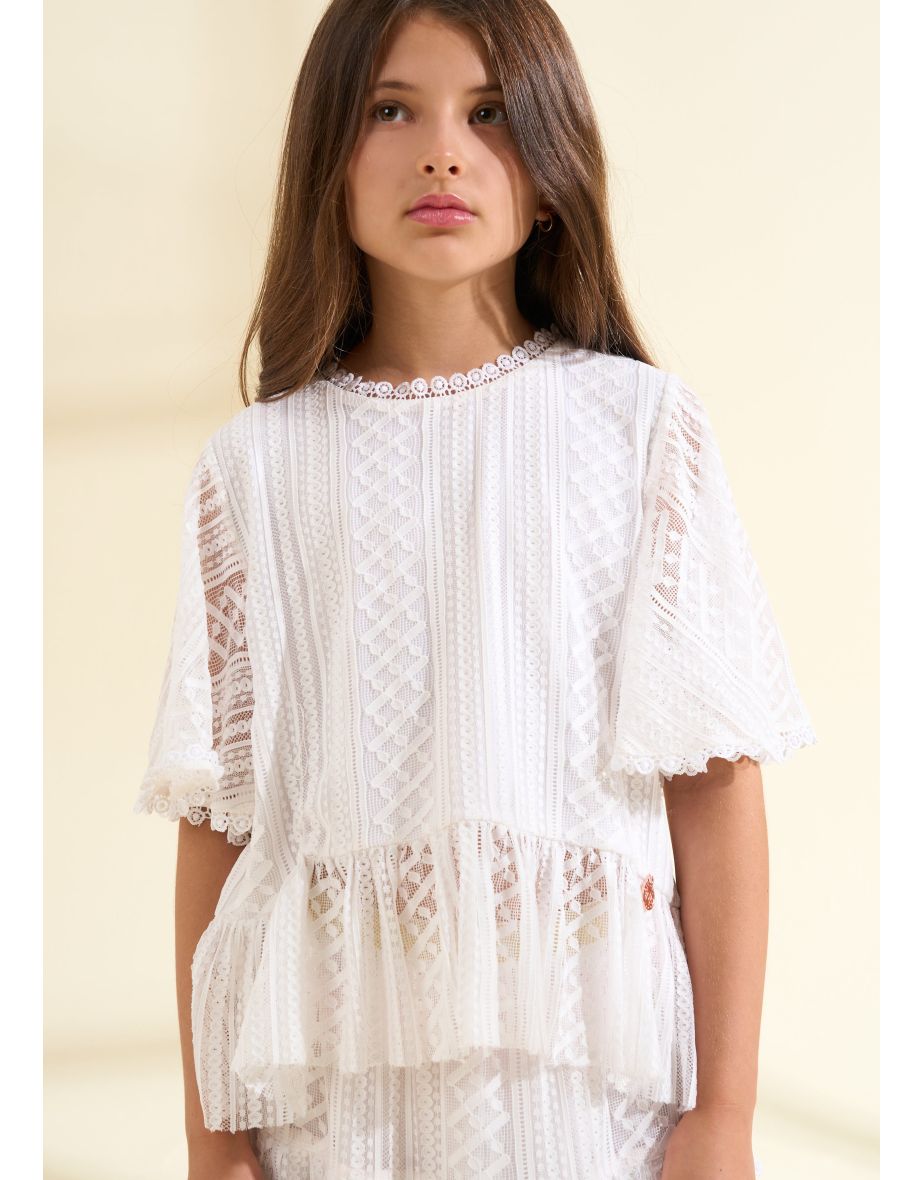 Anabelle Ivory Cape Lace Top