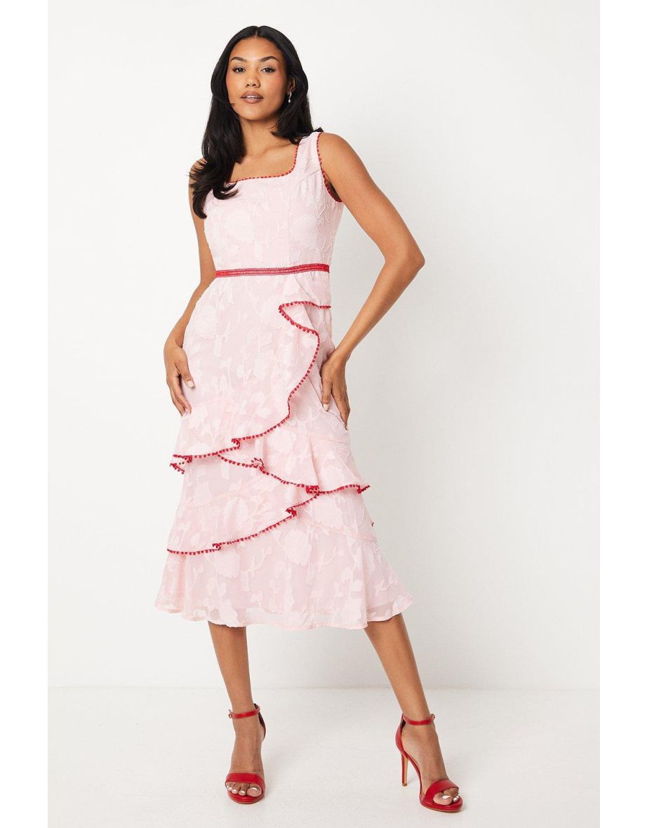 Square Neck Ruffle Dress