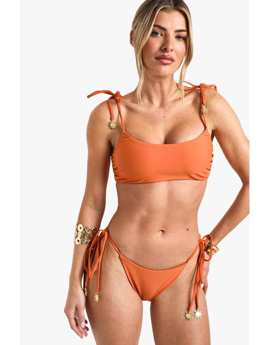 Sunshine Trim Crop Bikini Top - rust