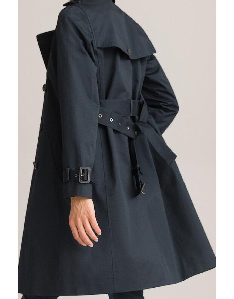 Cotton Long Trench Coat - 7