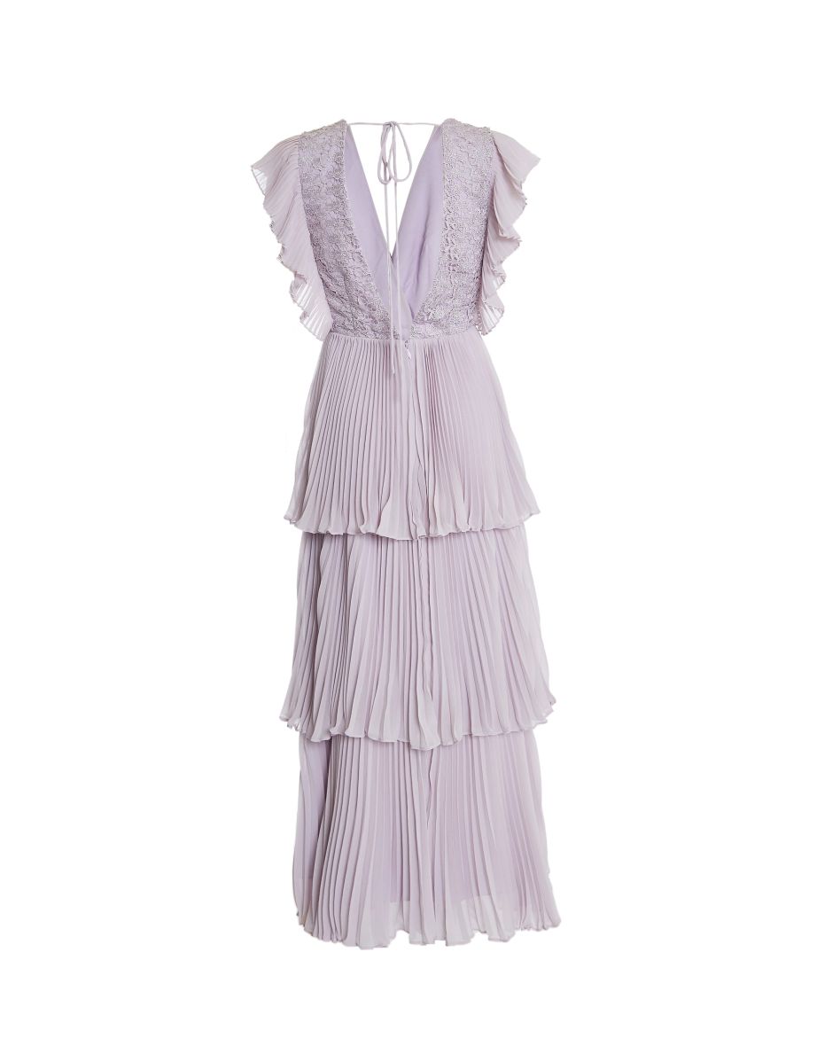 Beatrice Lilac Pleated Tiered Midaxi Dress - 3