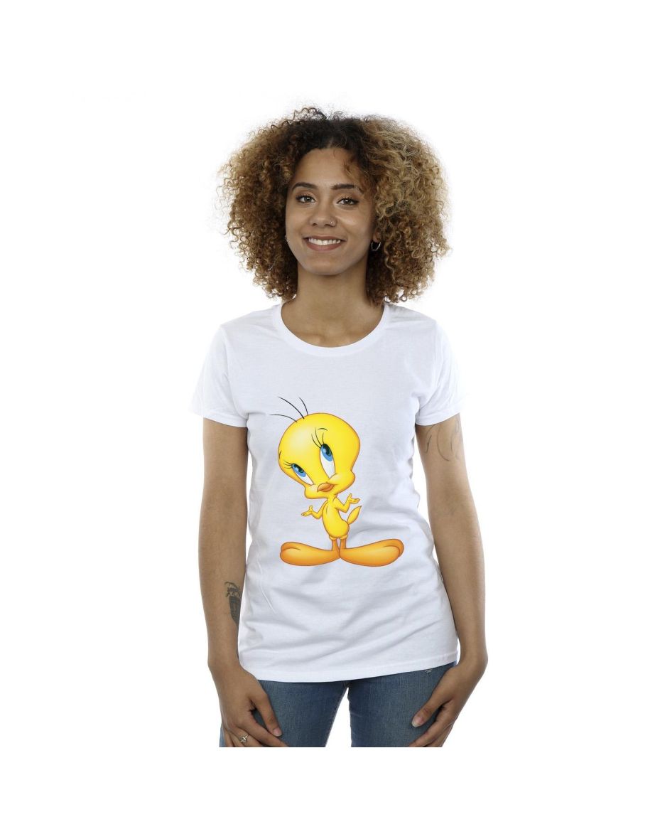 Looney Tunes Womens/Ladies Tweety Standing Cotton T-Shirt - White