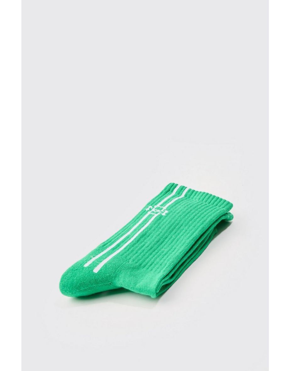 Jacquard Bm Sports Stripe Sock In Green - green - 3