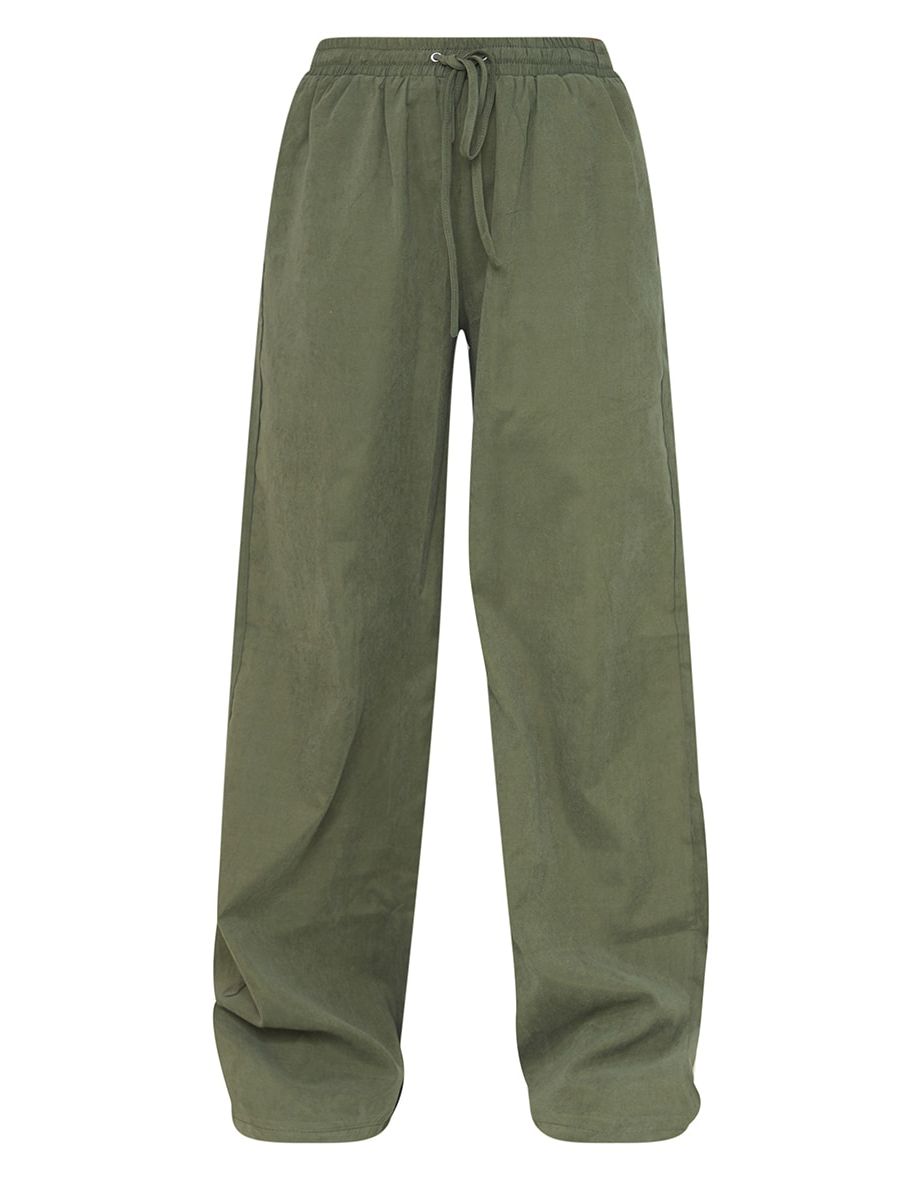 Petite Green Peach Skin Wide Leg Cargo - 4