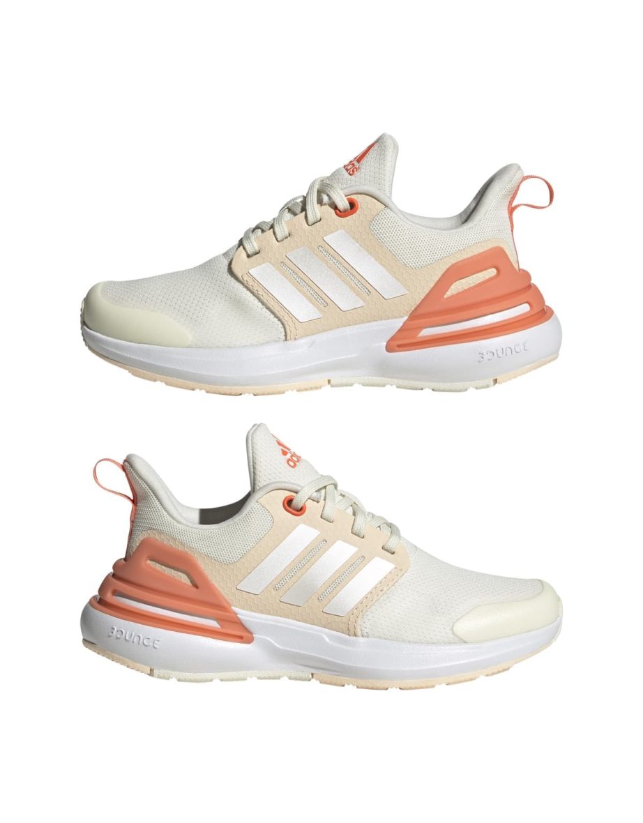 Girl's adidas Junior Rapidasport Bounce Lace Trainers in White - 9
