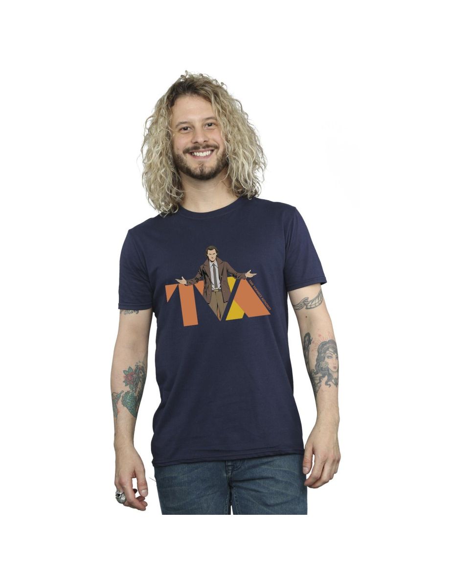 Marvel Mens Loki TVA Pose T-Shirt - Navy Blue
