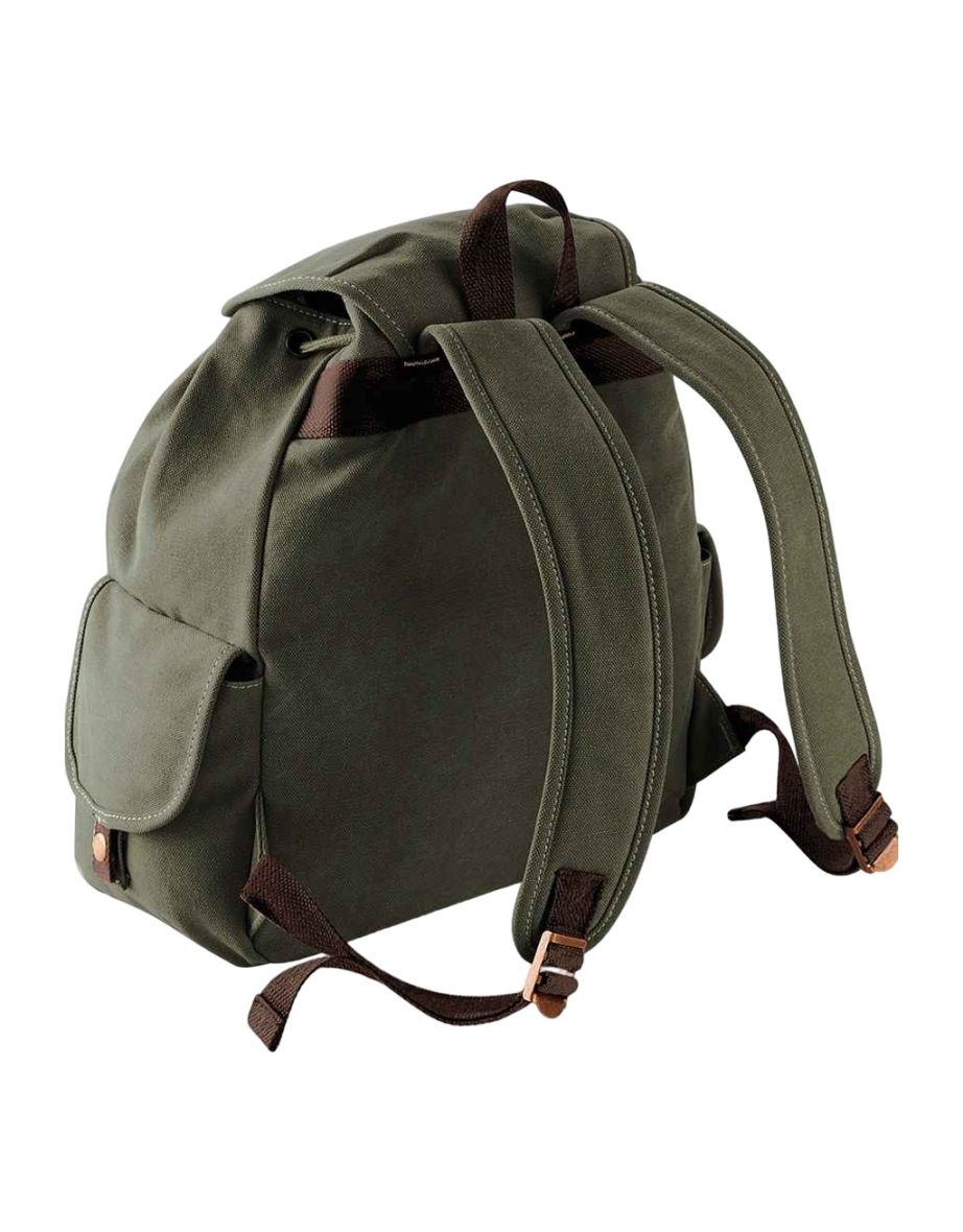 Quadra Vintage Canvas Backpack - Military Green - 1