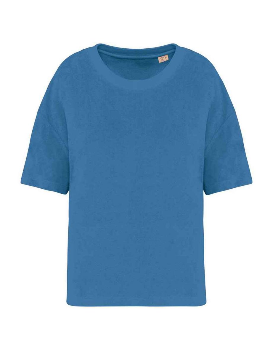 Native Spirit Womens/Ladies Terrycloth T-Shirt - Riviera Blue