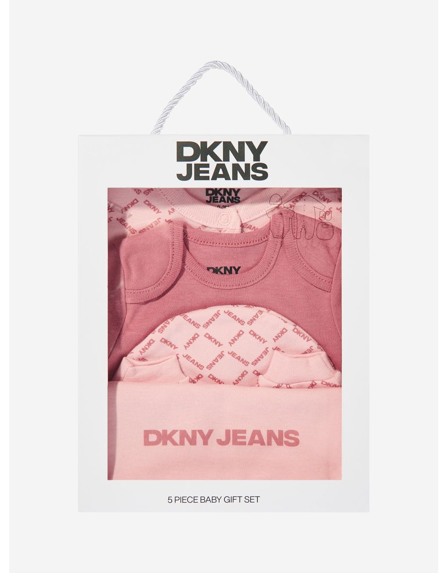 DKNY Baby Girls 5 Piece Babygrow Set in Pink - 6
