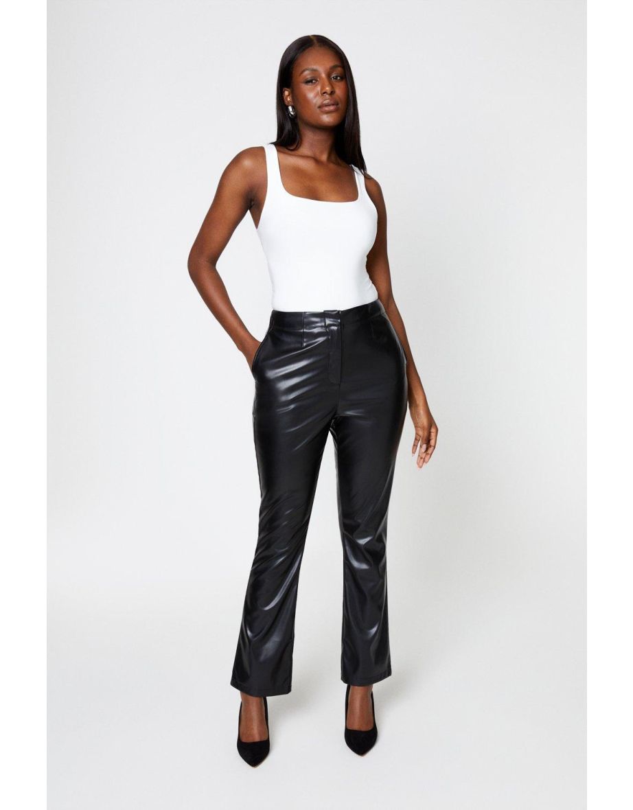 Faux Leather Bootcut Trouser