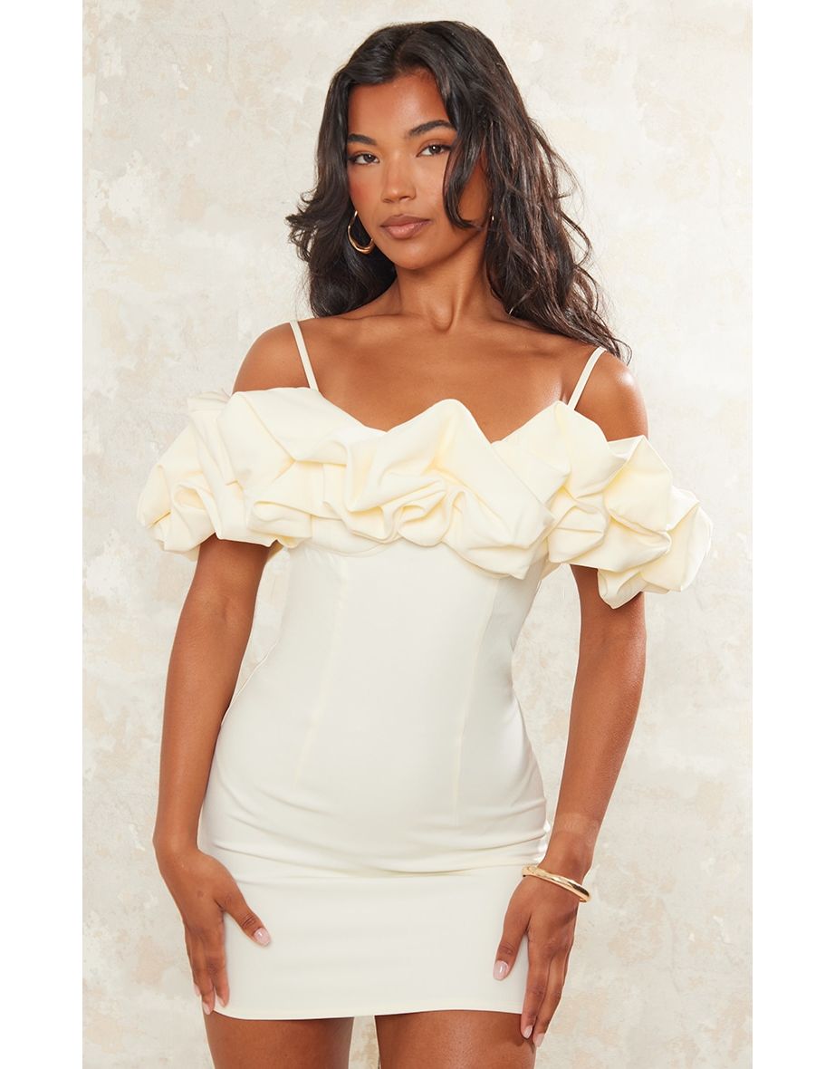 Bardot Premium Lace Bodycon Dress in White