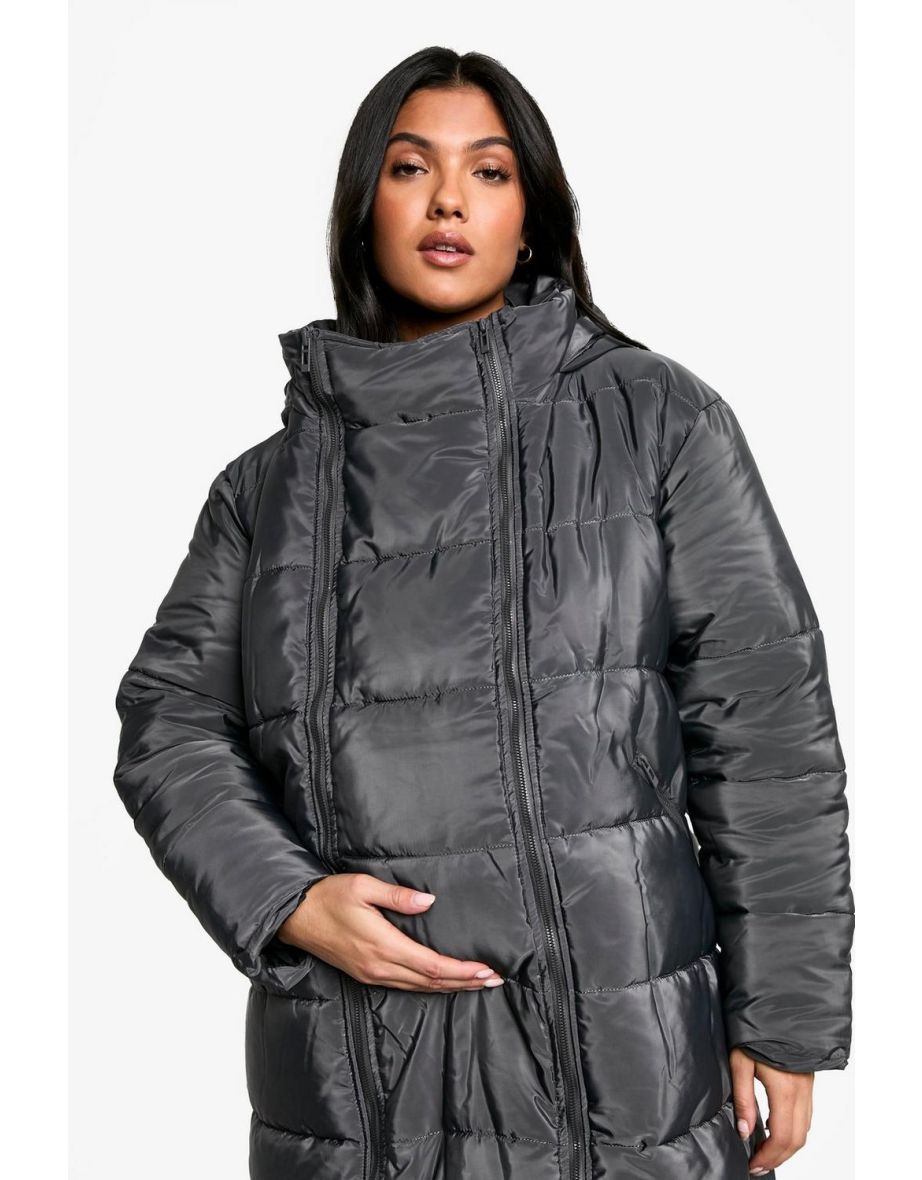 Maternity Pre & Postpartum 3 In 1 Puffer Coat With Extender - 3