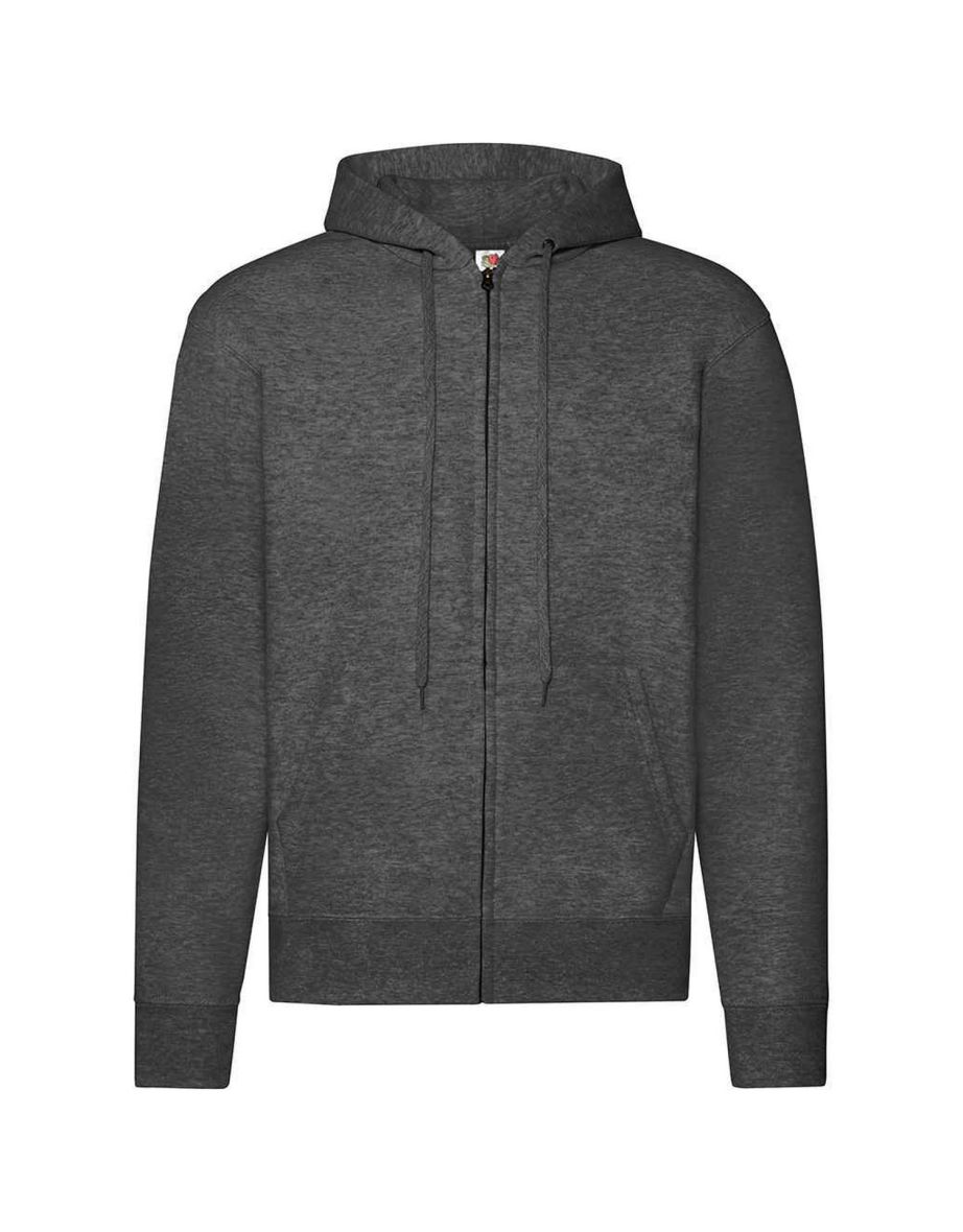 Fruit of the Loom Mens Hooded Sweatshirt - Dark Heather