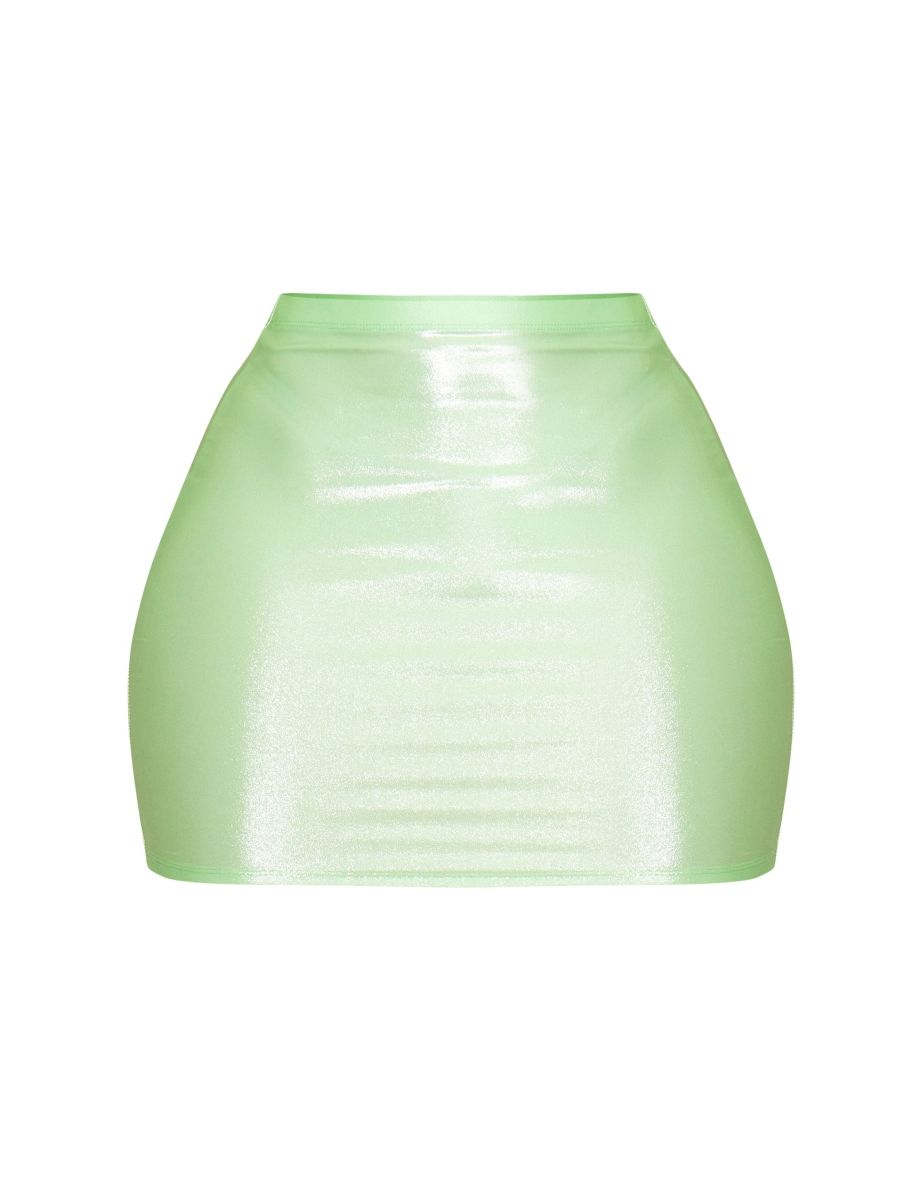 Shape Lime Green Disco Sculpt Micro Mini Skirt - 5