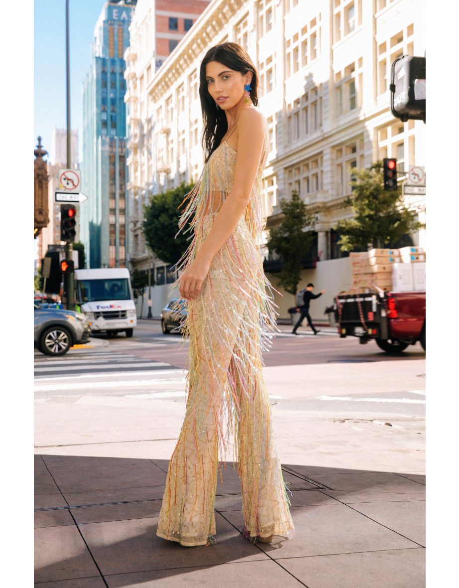 Sequin Tassel Wide Leg Trouser - 3